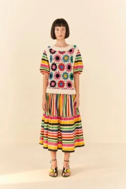 Farm Rio Multi Circles Crochet Vest -Perfect Top Shop 306752 02