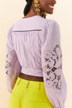 Farm Rio Lilac Lace Blouse -Perfect Top Shop 306897 03