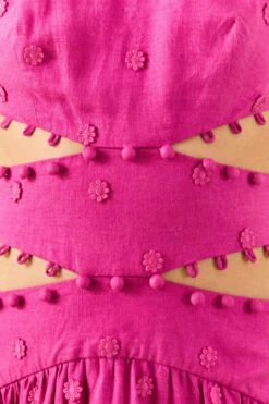 Farm Rio Pink 3D Flower Midi Dress -Perfect Top Shop 306917 05