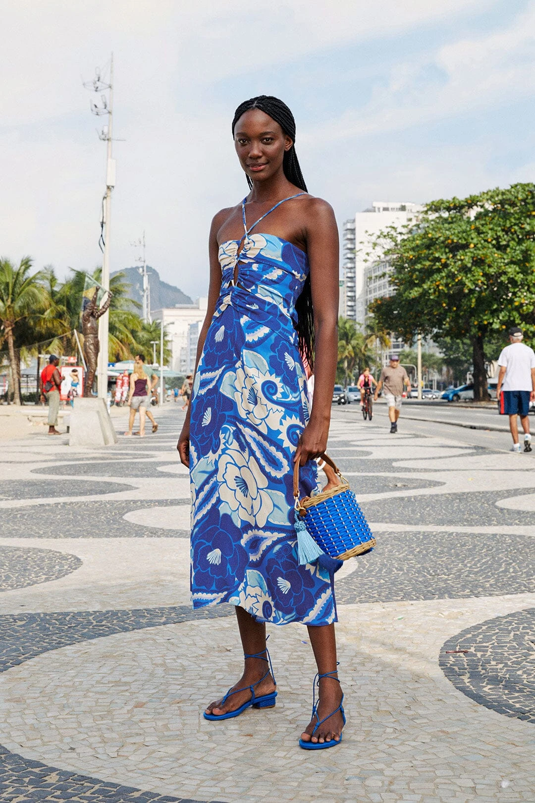 Farm Rio Blue Tropical Groove Lenzing™ Ecovero™ Viscose Midi Dress 3 Farm Rio Blue Tropical Groove Lenzing™ Ecovero™ Viscose Midi Dress