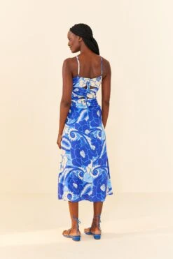 Farm Rio Blue Tropical Groove Lenzing™ Ecovero™ Viscose Midi Dress 10 Farm Rio Blue Tropical Groove Lenzing™ Ecovero™ Viscose Midi Dress -Perfect Top Shop 306997 03