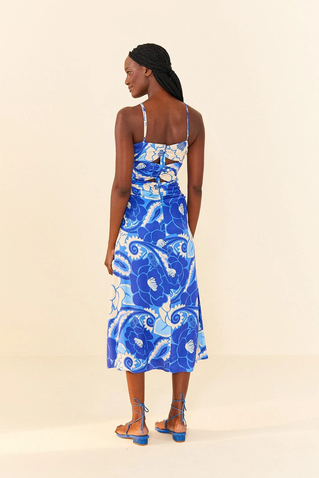 Farm Rio Blue Tropical Groove Lenzing™ Ecovero™ Viscose Midi Dress 5 Farm Rio Blue Tropical Groove Lenzing™ Ecovero™ Viscose Midi Dress - Image 3