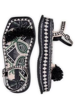 Farm Rio Black Shiny Platform Sandal -Perfect Top Shop 307585 04