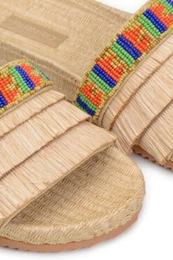 Farm Rio Caramel Beaded Fringe Sandal -Perfect Top Shop 307604 02