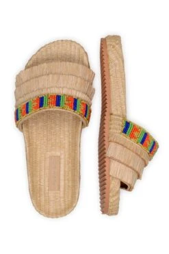 Farm Rio Caramel Beaded Fringe Sandal -Perfect Top Shop 307604 04