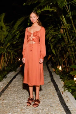 Farm Rio Caramel Cut Out Maxi Dress 10 Farm Rio Caramel Cut Out Maxi Dress -Perfect Top Shop 308183 04