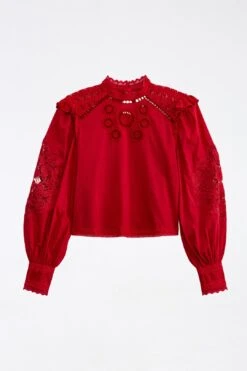 Farm Rio Red Romantic Blouse -Perfect Top Shop 308188 06