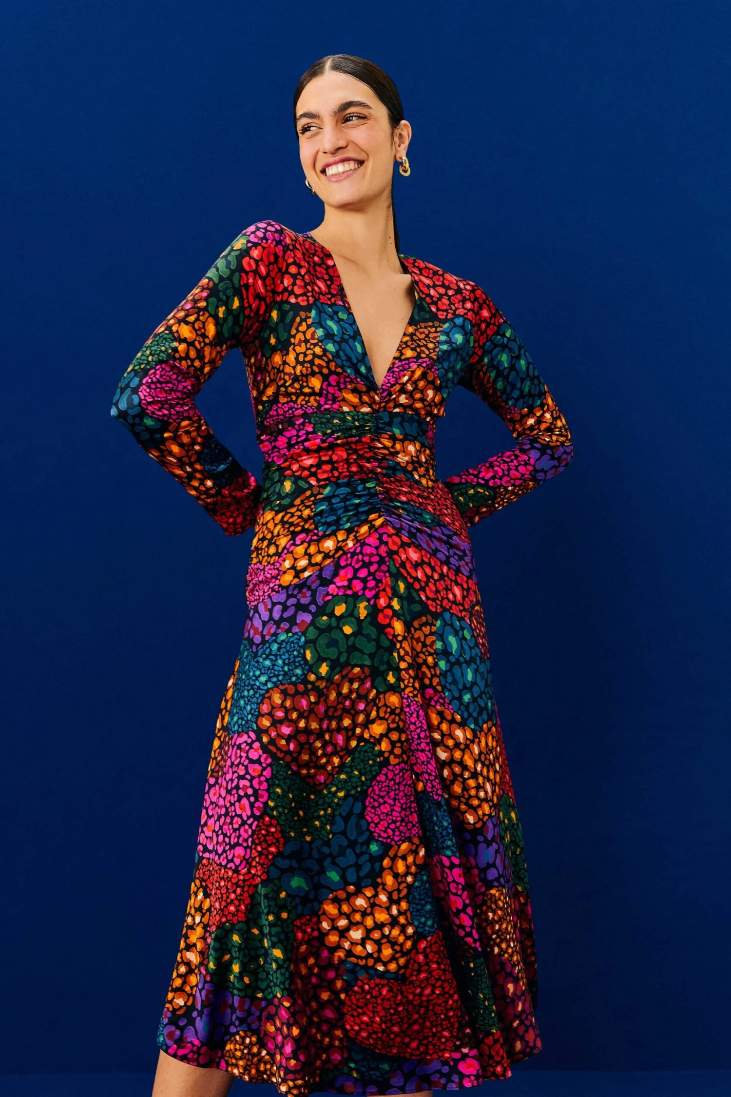 Farm Rio Rainbow Hearts Lenzing™ Ecovero™ Viscose Midi Dress 3 Farm Rio Rainbow Hearts Lenzing™ Ecovero™ Viscose Midi Dress