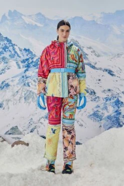 Farm Rio Mixed Scarves Ski Puffer Jacket -Perfect Top Shop 308309 03