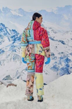 Farm Rio Mixed Scarves Ski Puffer Jacket -Perfect Top Shop 308309 05