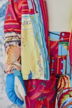 Farm Rio Mixed Scarves Ski Puffer Jacket -Perfect Top Shop 308309 06