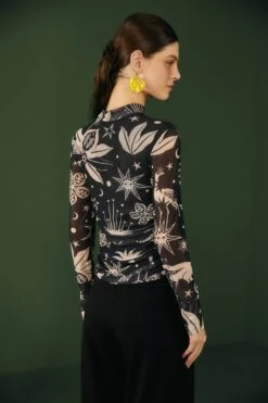 Black & White Cerrado Sky Tulle Blouse -Perfect Top Shop 308525 03