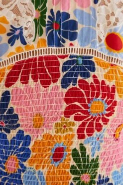 Farm Rio Sand Sunny Daisies Blouse -Perfect Top Shop 309082 06