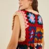Farm Rio Multicolor Patchwork Crochet Vest