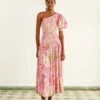 Farm Rio Pink Mixed Lobsters Midi Dress -Perfect Top Shop 309155 01