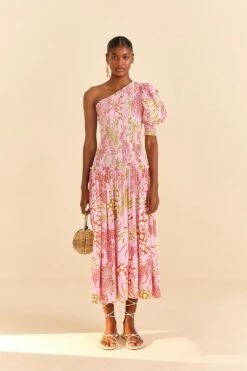 Farm Rio Pink Mixed Lobsters Midi Dress 12 Farm Rio Pink Mixed Lobsters Midi Dress -Perfect Top Shop 309155 04