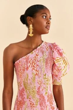 Farm Rio Pink Mixed Lobsters Midi Dress 13 Farm Rio Pink Mixed Lobsters Midi Dress -Perfect Top Shop 309155 05