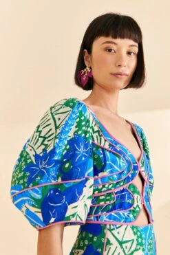 Farm Rio Green Jungle Panther Midi Dress -Perfect Top Shop 309167 03