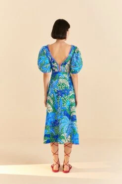 Farm Rio Green Jungle Panther Midi Dress -Perfect Top Shop 309167 04