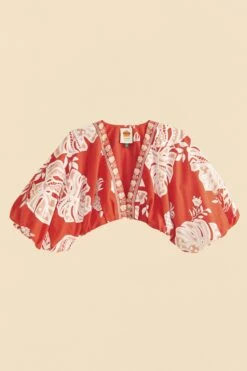 Farm Rio Red Lace Monsteras Crop Top -Perfect Top Shop 309178 06