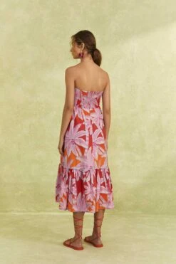 Farm Rio Red Coconut Tree Organic Cotton Midi Dress -Perfect Top Shop 309180 04