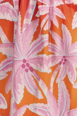 Farm Rio Red Coconut Tree Organic Cotton Midi Dress -Perfect Top Shop 309180 05