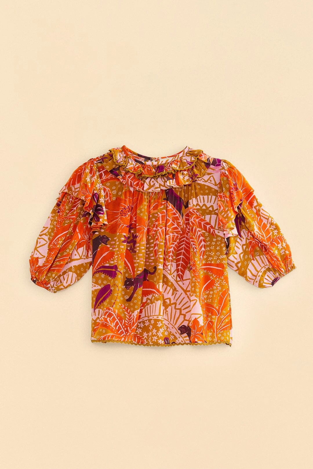 Farm Rio Beige Jungle Panther Blouse 7 Farm Rio Beige Jungle Panther Blouse - Image 5