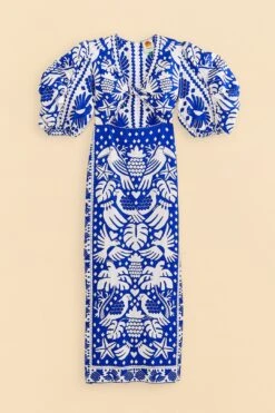 Farm Rio Navy Blue Jungle Scarf Midi Dress -Perfect Top Shop 309189 07