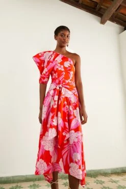 Farm Rio Red Dewdrop Floral Midi Dress 10 Farm Rio Red Dewdrop Floral Midi Dress -Perfect Top Shop 309194 03