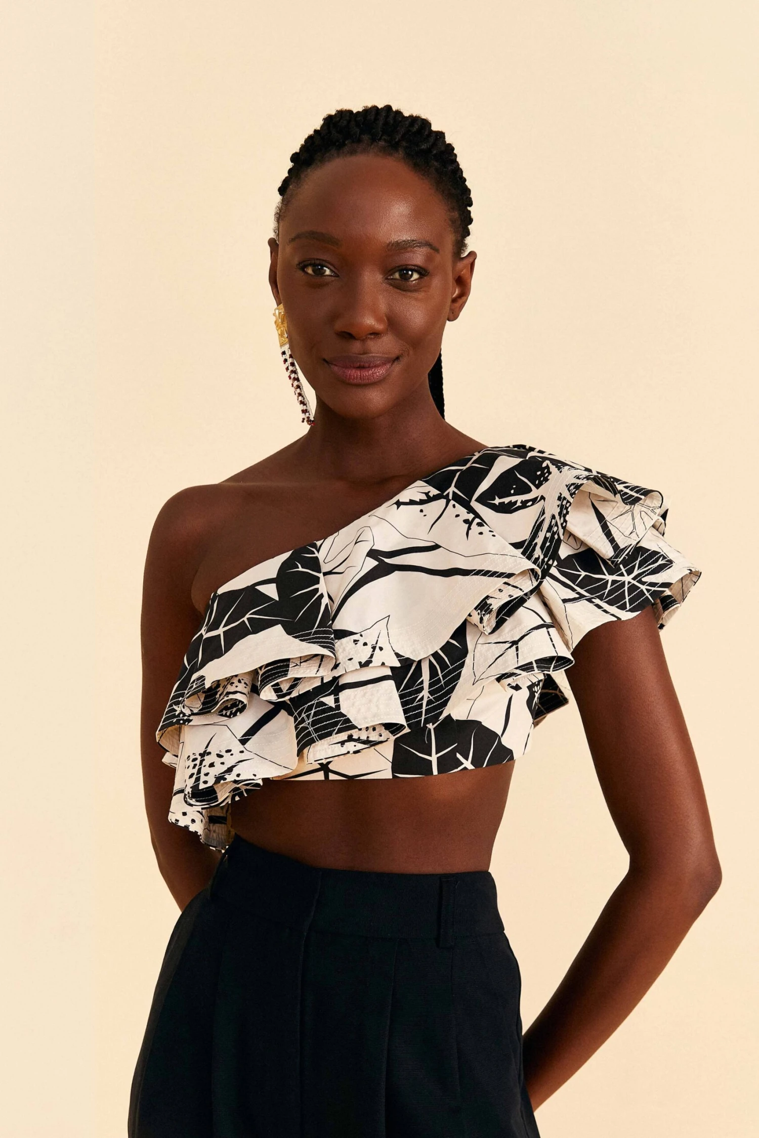 Farm Rio Off-White Graphic Leaves Organic Cotton Top 3 Farm Rio Off-White Graphic Leaves Organic Cotton Top