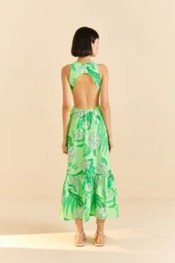 Farm Rio Green Dewdrop Floral Midi Dress -Perfect Top Shop 309210 03