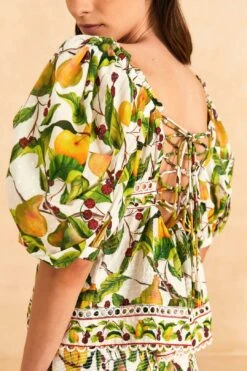 Farm Rio Off-White Fruit Orchard Blouse -Perfect Top Shop 309214 03