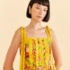 Farm Rio Yellow Fruits Paradise Blouse -Perfect Top Shop 309219 01