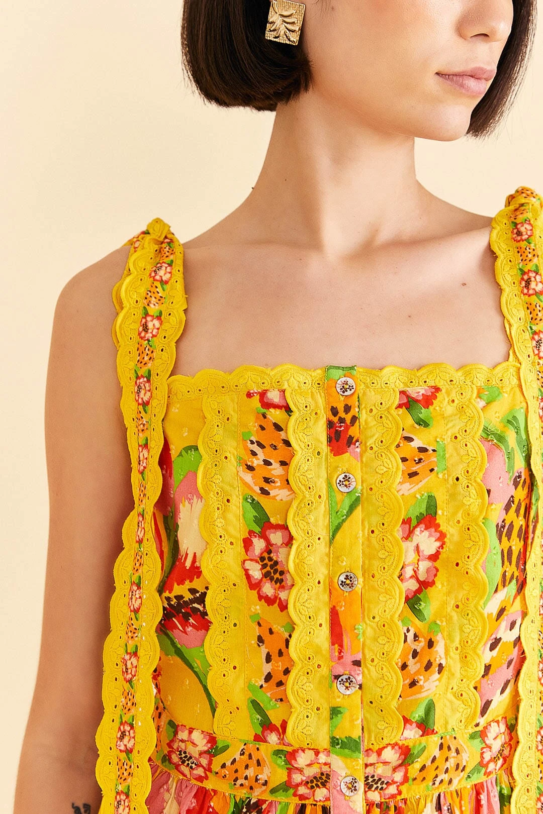 Farm Rio Yellow Fruits Paradise Blouse 5 Farm Rio Yellow Fruits Paradise Blouse - Image 3