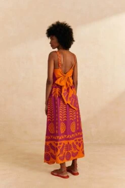 Farm Rio Orange Pineapple Love Cutwork Dress -Perfect Top Shop 309238 04