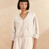 Farm Rio Off-White Guipure Collar Blouse 1 Farm Rio Off-White Guipure Collar Blouse -Perfect Top Shop 309240 01