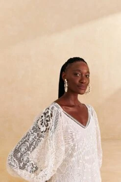 Farm Rio Off-White Guipure Midi Dress -Perfect Top Shop 309243 03