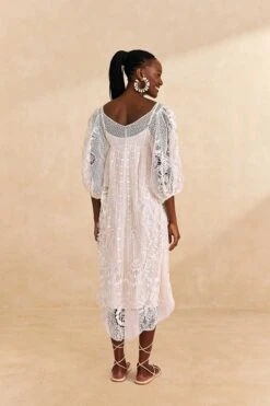 Farm Rio Off-White Guipure Midi Dress -Perfect Top Shop 309243 042