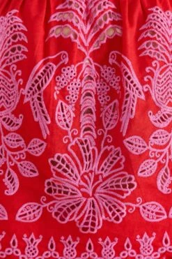 Farm Rio Red Palm Tree Richelieu Blouse -Perfect Top Shop 309247 05