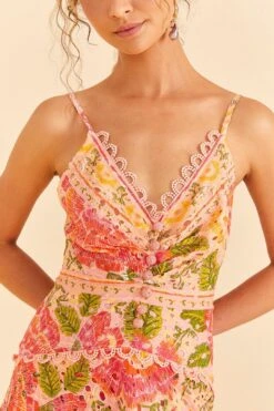 Farm Rio Pink Blooming Floral Midi Dress -Perfect Top Shop 309286 03