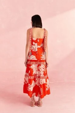 Farm Rio Red Lace Monsteras Midi Dress 10 Farm Rio Red Lace Monsteras Midi Dress -Perfect Top Shop 309287 04