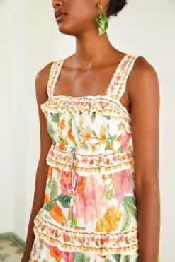 Farm Rio Off-White Macaw Bloom Midi Dress 10 Farm Rio Off-White Macaw Bloom Midi Dress -Perfect Top Shop 309302 03