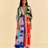 Farm Rio Brasil Bahia Scarves Midi Dress -Perfect Top Shop 309309 01