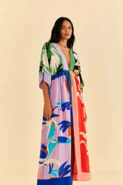Farm Rio Brasil Bahia Scarves Midi Dress -Perfect Top Shop 309309 03