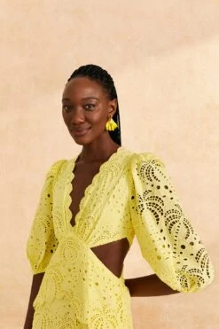 Farm Rio Light Yellow Richelieu Midi Dress -Perfect Top Shop 309337 03