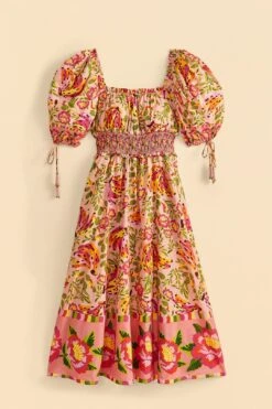 Farm Rio Pink Painted Bananas Midi Dress -Perfect Top Shop 309358 06