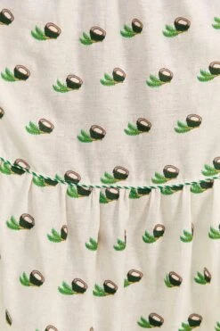 Farm Rio Cross Stitch Coconut Embroidered Midi Dress -Perfect Top Shop 309371 05