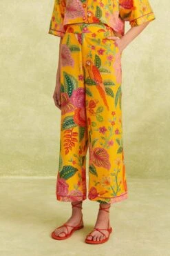 Farm Rio Yellow Macaw Bloom Pants -Perfect Top Shop 309404 03