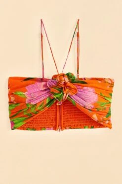 Farm Rio Orange Romantic Garden Crop Top -Perfect Top Shop 309410 05