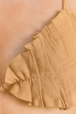 Farm Rio Beige Leaf Crop Top -Perfect Top Shop 309419 04